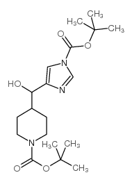 TERT-BUTYL 4-((1-(TERT-BUTOXYCARBONYL)-1H-IMIDAZOL-4-YL)(HYDROXY)METHYL)PIPERIDINE-1-CARBOXYLATE结构式
