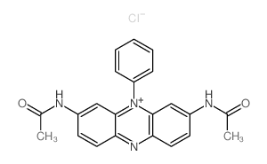 Phenazinium,3,7-bis(acetylamino)-5-phenyl-, chloride (1:1) Structure