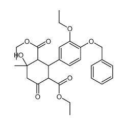 diethyl 2-(3-ethoxy-4-phenylmethoxyphenyl)-4-hydroxy-4-methyl-6-oxocyclohexane-1,3-dicarboxylate结构式