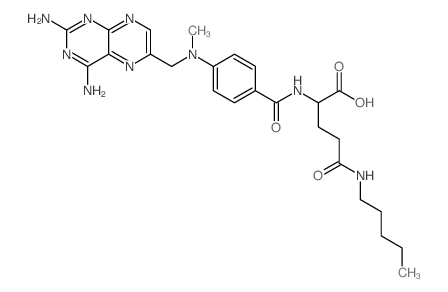 L-Glutamine,N2-[4-[[(2,4-diamino-6-pteridinyl)methyl]methylamino]benzoyl]-N-pentyl-结构式