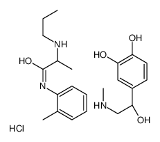4-[(1R)-1-hydroxy-2-(methylamino)ethyl]benzene-1,2-diol,N-(2-methylphenyl)-2-(propylamino)propanamide,hydrochloride Structure