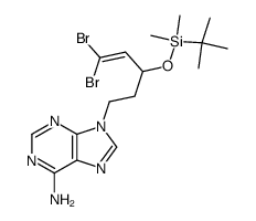 5-(adenin-9-yl)-1,1-dibromo-3-(t-butyldimethylsilyloxy)-1-penten结构式