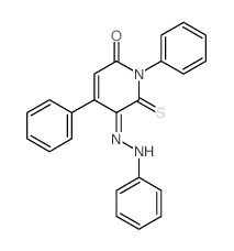 2,5-Pyridinedione,1,6-dihydro-1,4-diphenyl-6-thioxo-, 5-(2-phenylhydrazone)结构式