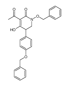 3-acetyl-1-(benzyloxy)-4-hydroxy-5-[(p-benzyloxy)phenyl]-5,6-dihydro-2(1H)-pyridinone Structure