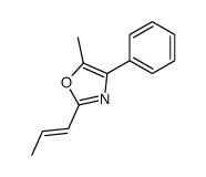 5-methyl-4-phenyl-2-prop-1-enyl-1,3-oxazole结构式