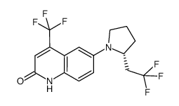 (R)-6-(2-(2,2,2-trifluoroethyl)-1-pyrrolidinyl)-4-trifluoromethyl-2(1H)-quinolinone Structure