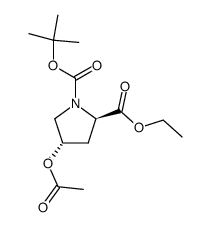 (2R)-N-Boc-trans-4-acetoxy-D-proline ethyl ester结构式