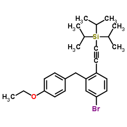 {[4-Bromo-2-(4-ethoxybenzyl)phenyl]ethynyl}(triisopropyl)silane Structure