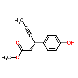 (3S)-3-(4-Hydroxy-phenyl)-hex-4-ynoic acid methyl ester structure