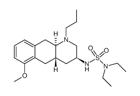 (+/-)-N,N-diethyl-N'-((3α,4aα,10aβ)-1,2,3,4,4a,5,10,10a-octahydro-6-methoxy-1-propyl-3-benzo(g)quinolinyl)sulfamide结构式