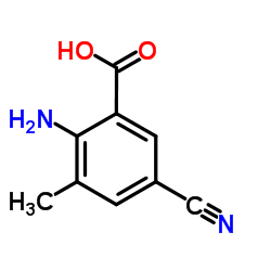 2-Amino-5-cyano-3-methylbenzoic acid structure