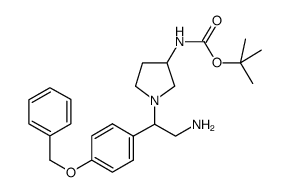 3-N-Boc-氨基-1-[2-氨基-1-(4-苄氧基-苯基)-乙基]-吡咯烷结构式