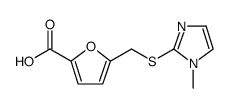 2-Furancarboxylic acid, 5-[[(1-methyl-1H-imidazol-2-yl)thio]methyl] Structure