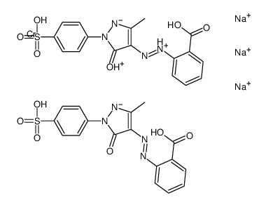 trisodium bis[2-[[4,5-dihydro-3-methyl-5-oxo-1-(4-sulphophenyl)-1H-pyrazol-4-yl]azo]benzoato(3-)]chromate(3-)结构式