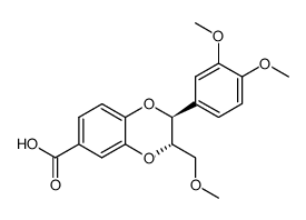 (2RS,3RS)-2-(3,4-Dimethoxyphenyl)-3-methoxymethyl-1,4-benzodioxan-6-carbonsaeure结构式