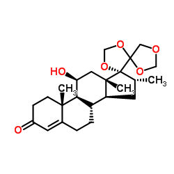 11β-羟基-16α-甲基-17,20：20,21-双(亚甲基二氧基)-孕甾-4-烯-3-酮结构式