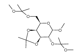Methyl 3,4-O-isopropylidene-2,6-di-O-(1-methoxy-1-methylethyl)-α-D-galactopyranoside结构式