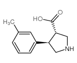 (3S,4R)-4-间甲苯基吡咯烷-3-羧酸结构式