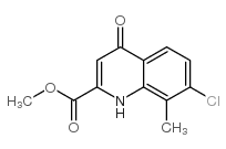 7-氯-4-羟基-8-甲基喹啉-2-甲酸甲酯结构式