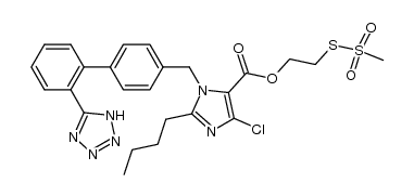 2-butyl-4-chloro-1-[(2'-(1H-tetrazol-5-yl)(1,1'-biphenyl)-4-yl)methyl]-1H-imidazole-5-carboxylic acid 2-(methylsulfonylthio)ethyl ester Structure