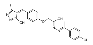 N-[(E)-1-(4-chlorophenyl)ethylideneamino]-2-[4-[(Z)-(3-methyl-5-oxo-1H-pyrazol-4-ylidene)methyl]phenoxy]acetamide Structure