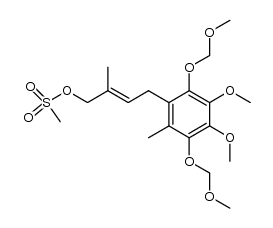 (E)-4-(3,4-dimethoxy-2,5-bis(methoxymethoxy)-6-methylphenyl)-2-methylbut-2-en-1-yl methanesulfonate结构式