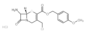 7-AMINO-3-CHLOROMETHYL-3-CEPHEM-4-CARBOXYLIC ACID P-METHOXYBENZYL ESTER, HYDROCHLORIDE结构式