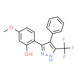 5-methoxy-2-[4-phenyl-3-(trifluoromethyl)-1H-pyrazol-5-yl]phenol structure