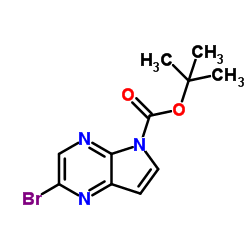 2-溴-5H-吡咯并[2,3-b]吡嗪-5-羧酸叔丁酯结构式