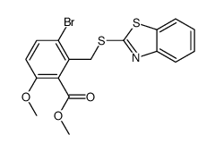 methyl 2-(1,3-benzothiazol-2-ylsulfanylmethyl)-3-bromo-6-methoxybenzoate结构式