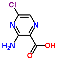 3-氨基-5-氯吡嗪-2-羧酸结构式
