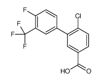 4-chloro-3-[4-fluoro-3-(trifluoromethyl)phenyl]benzoic acid结构式