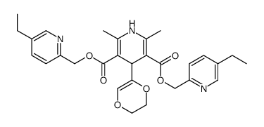bis[(5-ethylpyridin-2-yl)methyl] 4-(2,3-dihydro-1,4-dioxin-5-yl)-2,6-dimethyl-1,4-dihydropyridine-3,5-dicarboxylate Structure
