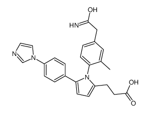 3-[1-[4-(2-amino-2-oxoethyl)-2-methylphenyl]-5-(4-imidazol-1-ylphenyl)pyrrol-2-yl]propanoic acid Structure