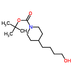 4-(1-Boc-4-哌啶基)-1-丁醇结构式