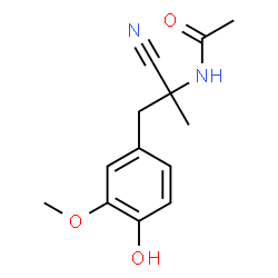 (-)-N-(alpha-cyano-4-hydroxy-3-methoxy-alpha-methylphenethyl)acetamide结构式