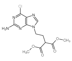 [2-(2-氨基-6-氯-9H-嘌呤-9-基)乙基]丙二酸二甲酯结构式