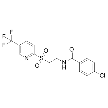 4-氯-N-[2-[[5-(三氟甲基)-2-吡啶基]磺酰基]乙基]-苯甲酰胺结构式