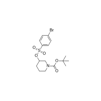 3-((((4-溴苯基)磺酰基)氧基)哌啶-1-甲酸叔丁酯结构式