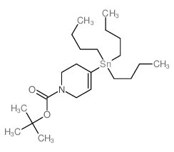 3,6-二氢-4-(三丁基锡烷基)-1(2H)-吡啶羧酸叔丁酯结构式