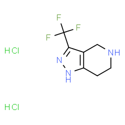 1H-​Pyrazolo[4,​3-​c]​pyridine, 4,​5,​6,​7-​tetrahydro-​3-​(trifluoromethyl)​-​, hydrochloride (1:2) Structure
