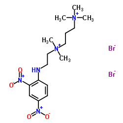 N-{2-[(2,4-Dinitrophenyl)amino]ethyl}-N,N,N',N',N'-pentamethyl-1,3-propanediaminium dibromide结构式