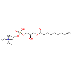 1-壬酰基-2-羟基-sn-甘油-3-磷酸胆碱结构式