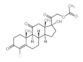 Pregn-4-ene-3,11,20-trione,4-chloro-17,21-dihydroxy-, 21-acetate (8CI)结构式