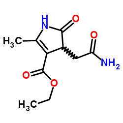 Ethyl 4-(2-amino-2-oxoethyl)-2-methyl-5-oxo-4,5-dihydro-1H-pyrrole-3-carboxylate结构式