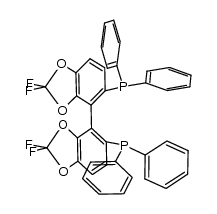 S-(+)-5,5'-双(二苯基磷)-2,2,2',2'-四氟-4,4'-二-1,3-苯并二氧二氯甲烷络合物结构式