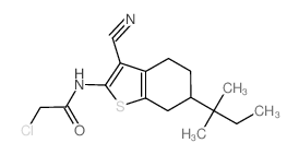 2-Chloro-N-[3-cyano-6-(1,1-dimethylpropyl)-4,5,6,7-tetrahydro-1-benzothien-2-yl]acetamide Structure