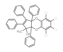 5,6,7,8-tetrachloro-3-methyl-1,2,3a,9a-tetraphenylcyclopenta[b][1,4]benzodioxin-3-ol结构式