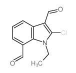 2-chloro-1-ethyl-indole-3,7-dicarbaldehyde结构式