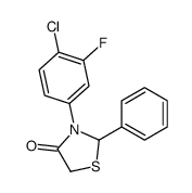 3-(4-chloro-3-fluorophenyl)-2-phenyl-1,3-thiazolidin-4-one Structure
